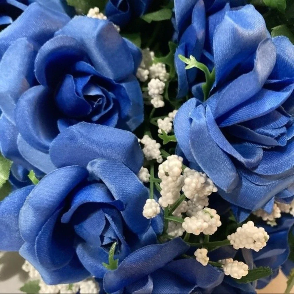 Artificial Flowers Blue 2 Bunches 16